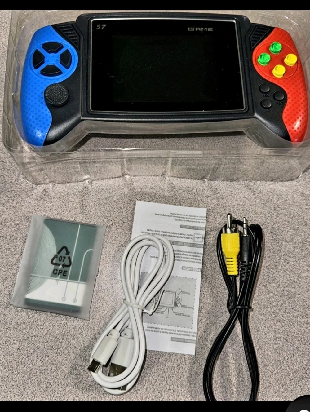 (#7) S7 Handheld Gaming Console Portable Player - Blue, Red And Black